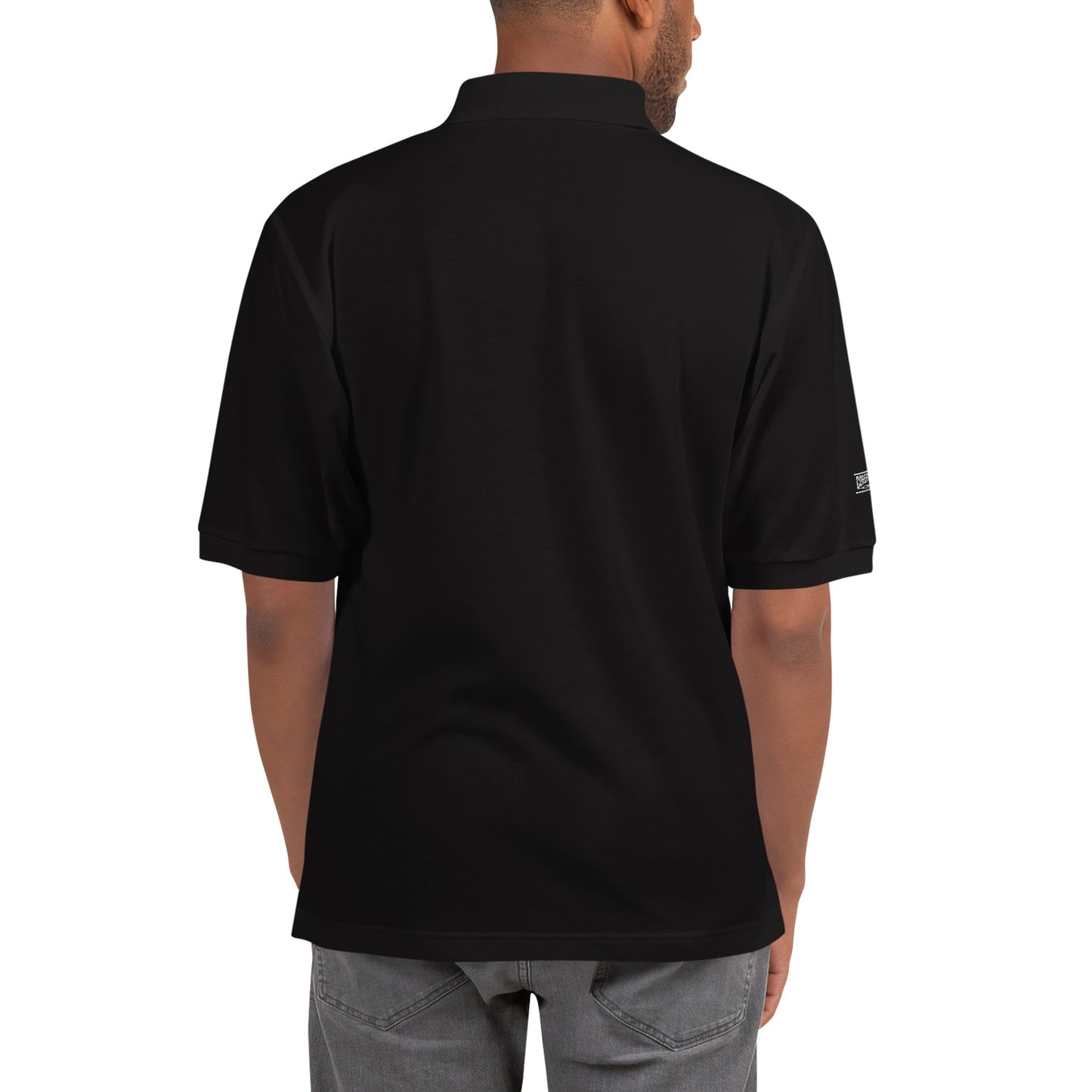 Men's Black Polo Shirt with DynaCore(R) Logo - Back
